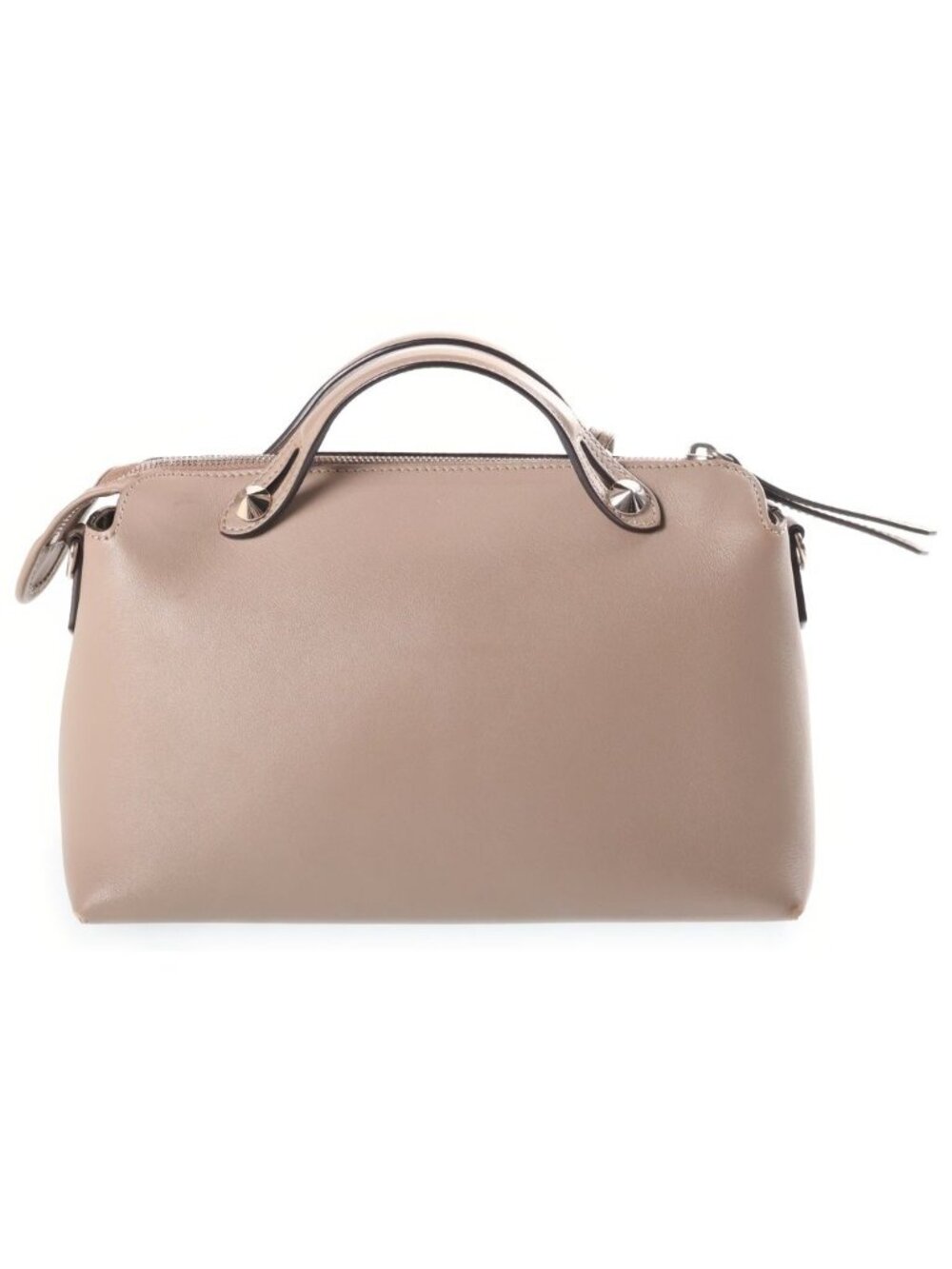 Fendi by the Way Medium 2-Way Shoulder Bag Greige Leather Silver - Picture 2 of 8